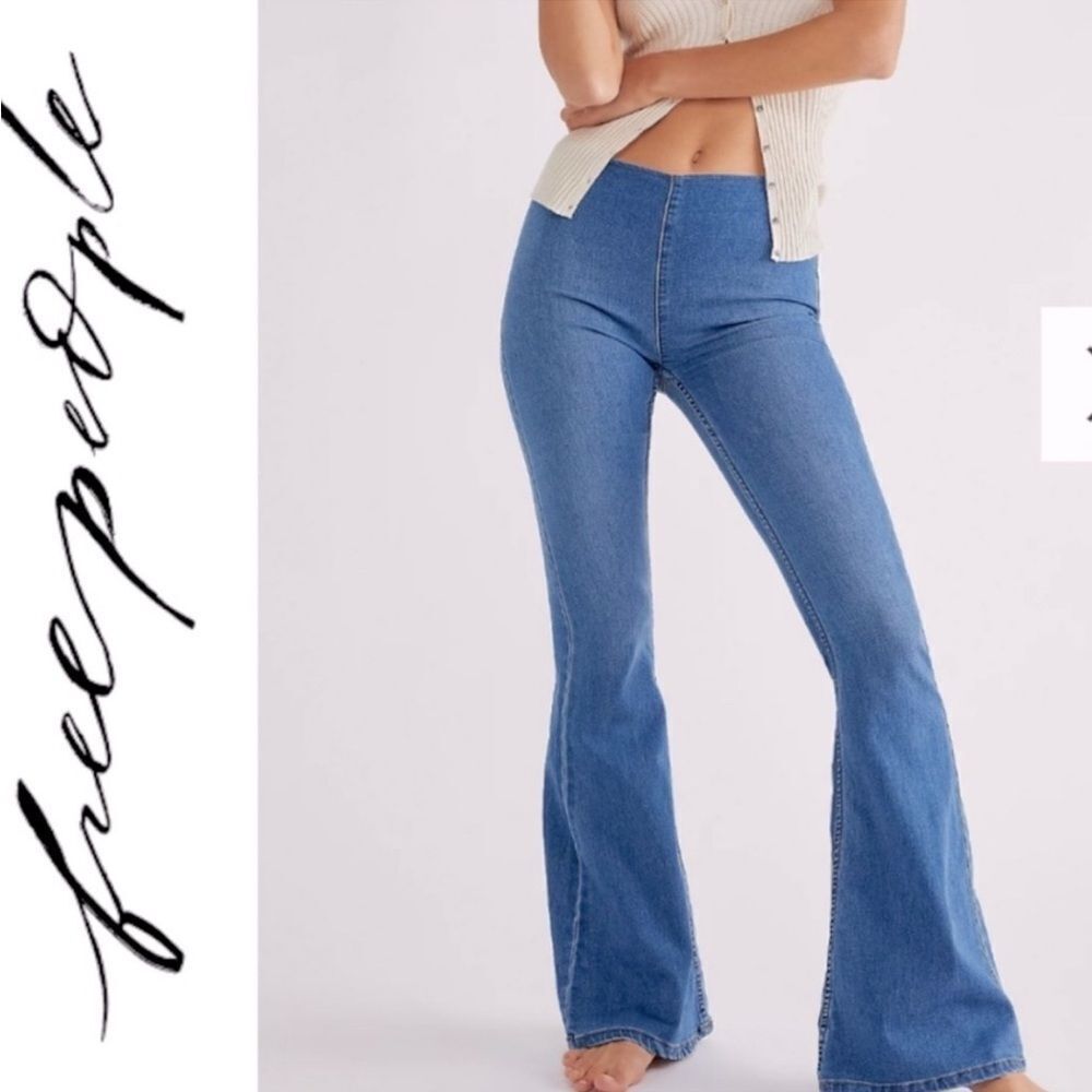 Free People Blue Flare Jeans